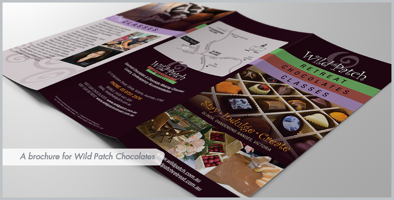 A brochure for Wild Patch Chocolates